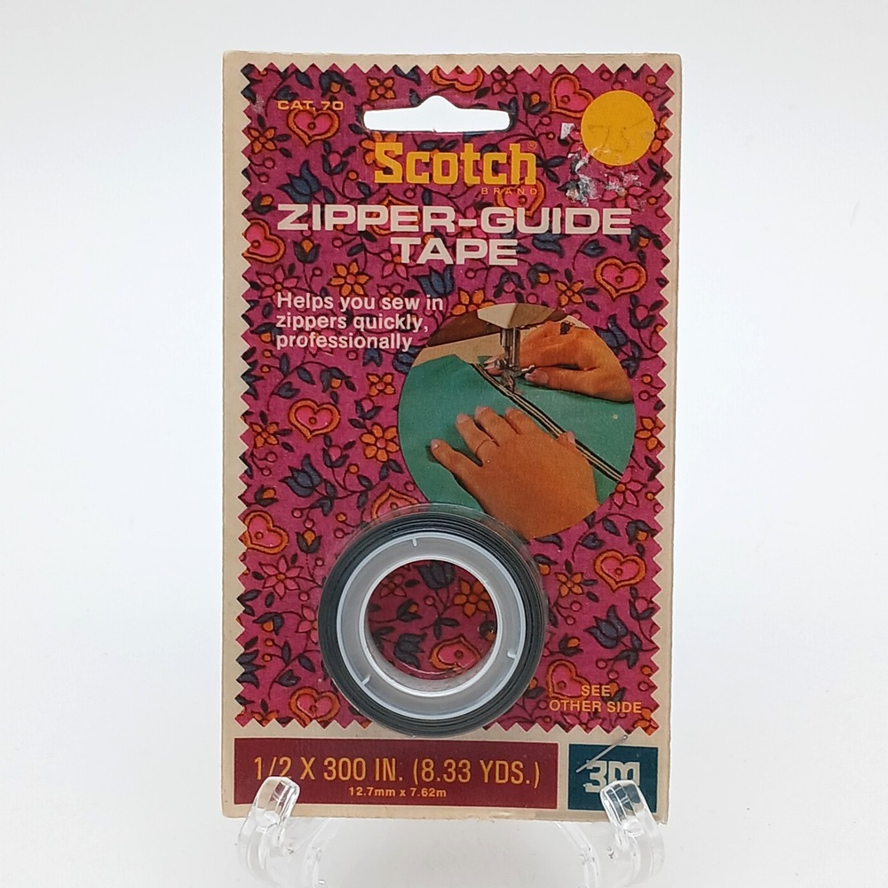 Vintage Scotch Made USA 3M Zipper Guide Tape 1/2" X 300" Center Type Zippers